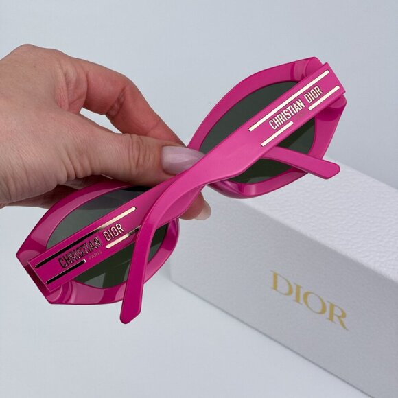 Dior DIORSIGNATURE B1U 73C0 BRAND NEW Sunglasses Pink Fuchsia Green Women - Picture 3 of 14